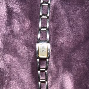 Anne Klein silver rectangular watch